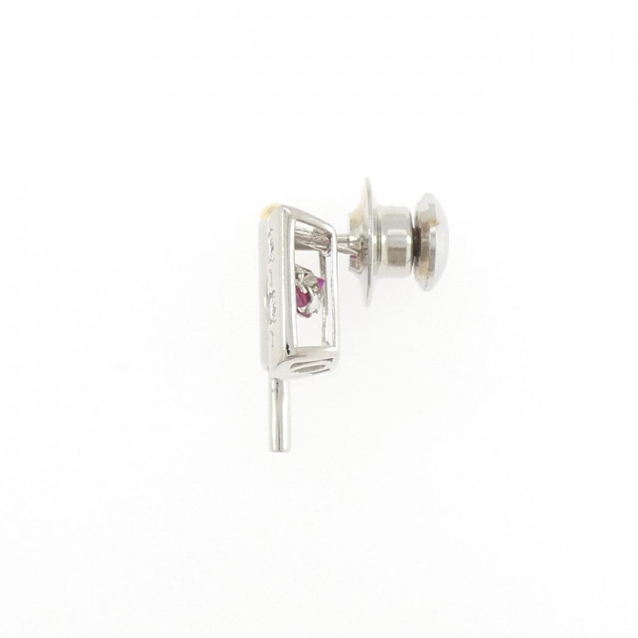 K18YG/PT900 ルビー ブローチ 0.36CT