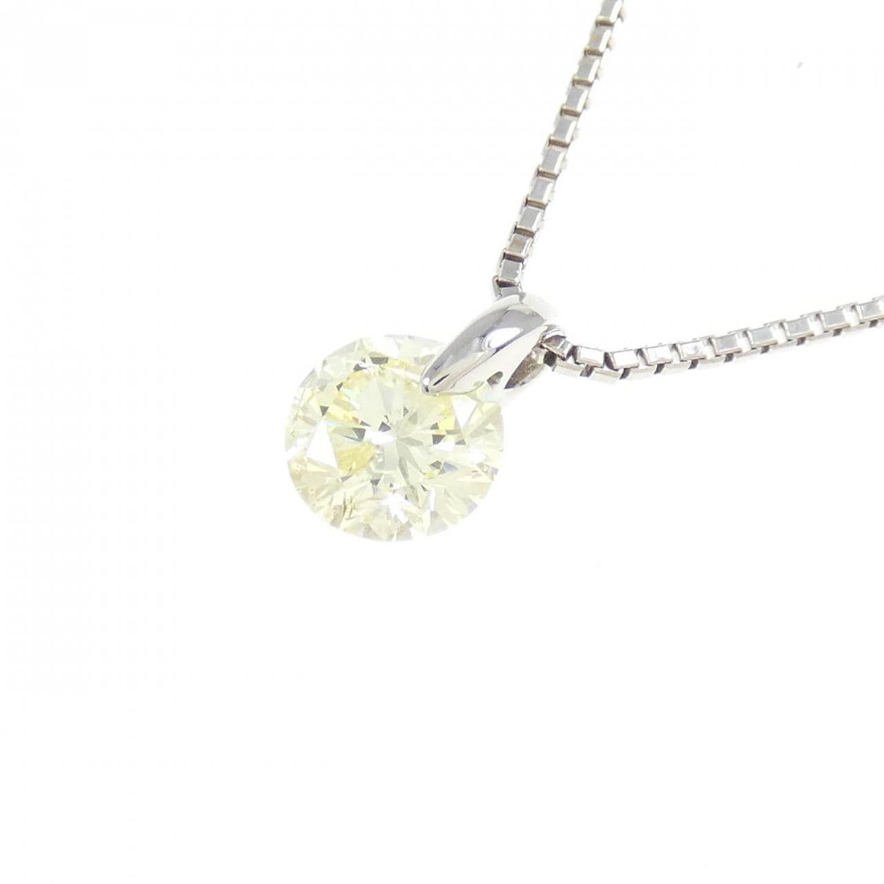 K18WG ソリティア ダイヤモンド ネックレス 1.047CT