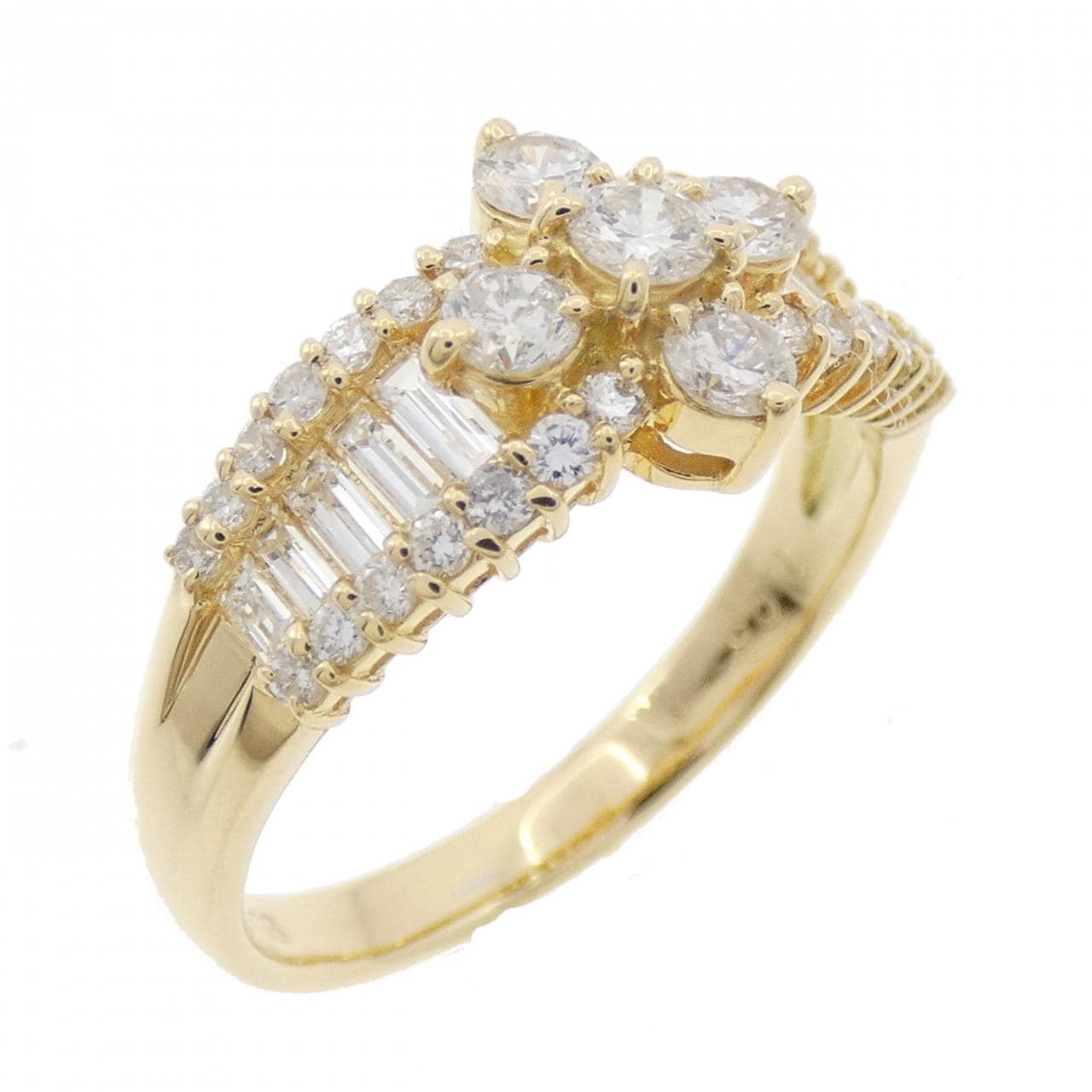 K18YG フラワー ダイヤモンド リング 1.05CT