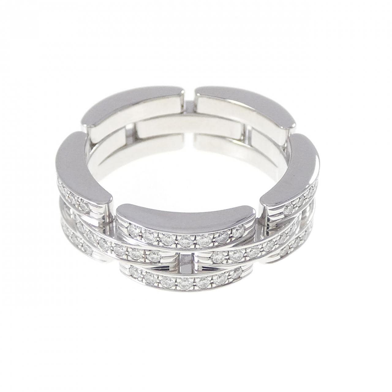 カルティエ マイヨンパンテール3ロウ フルダイヤ リング