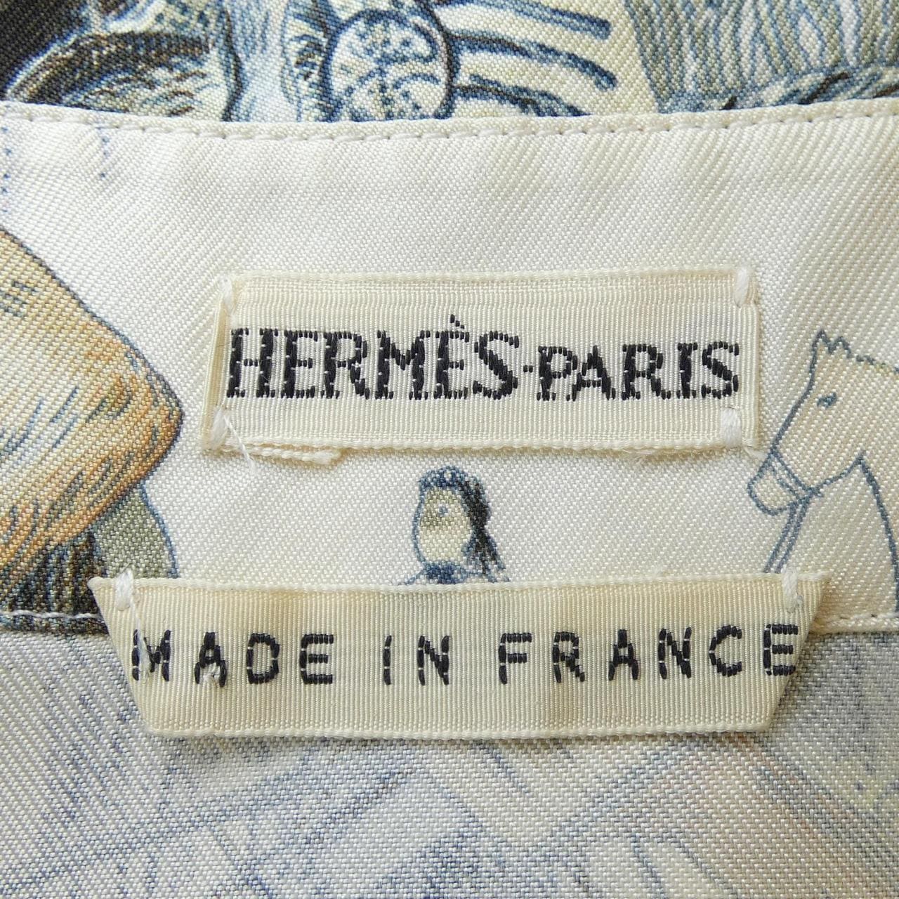 【ヴィンテージ】エルメス HERMES LES DANSES DES INDIENS ツイルレーヌ. シャツ