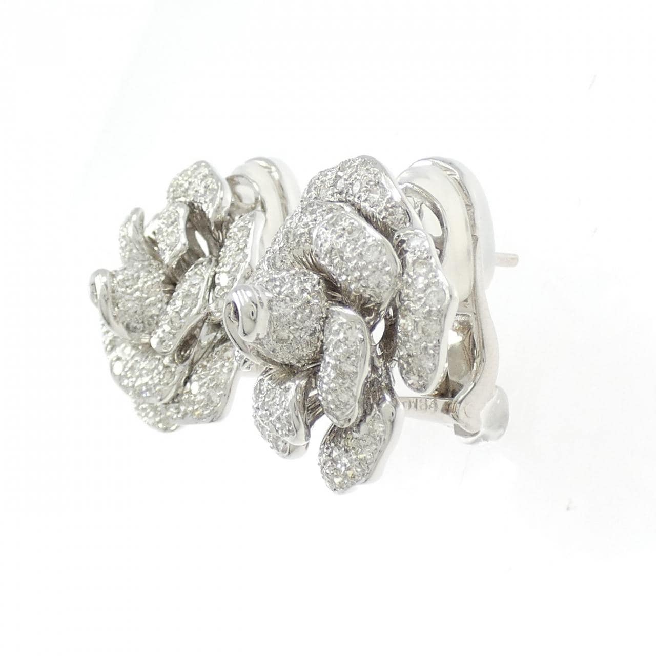 750WG フラワーダイヤモンド ピアス 1.83CT