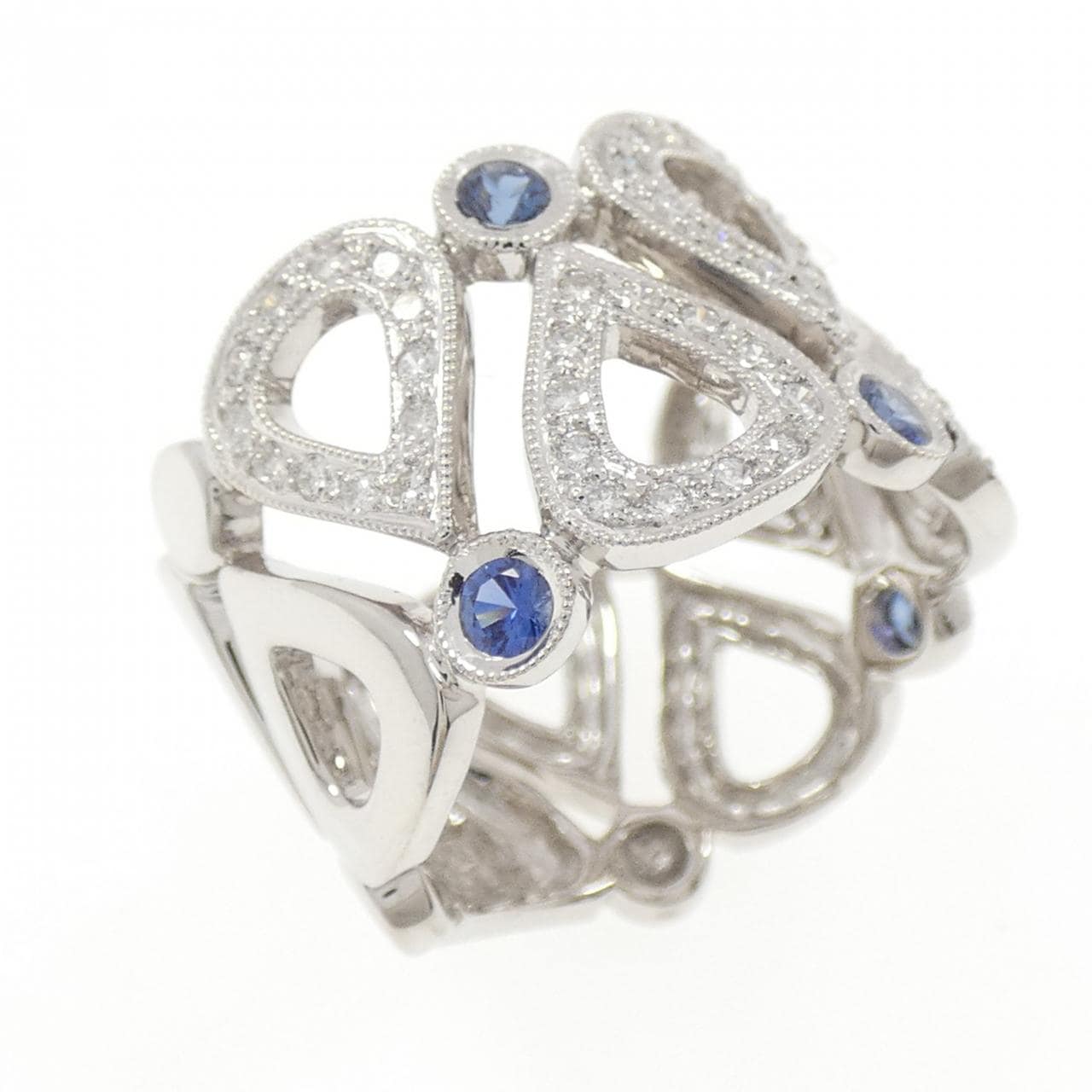 K18WG サファイヤ リング 0.43CT