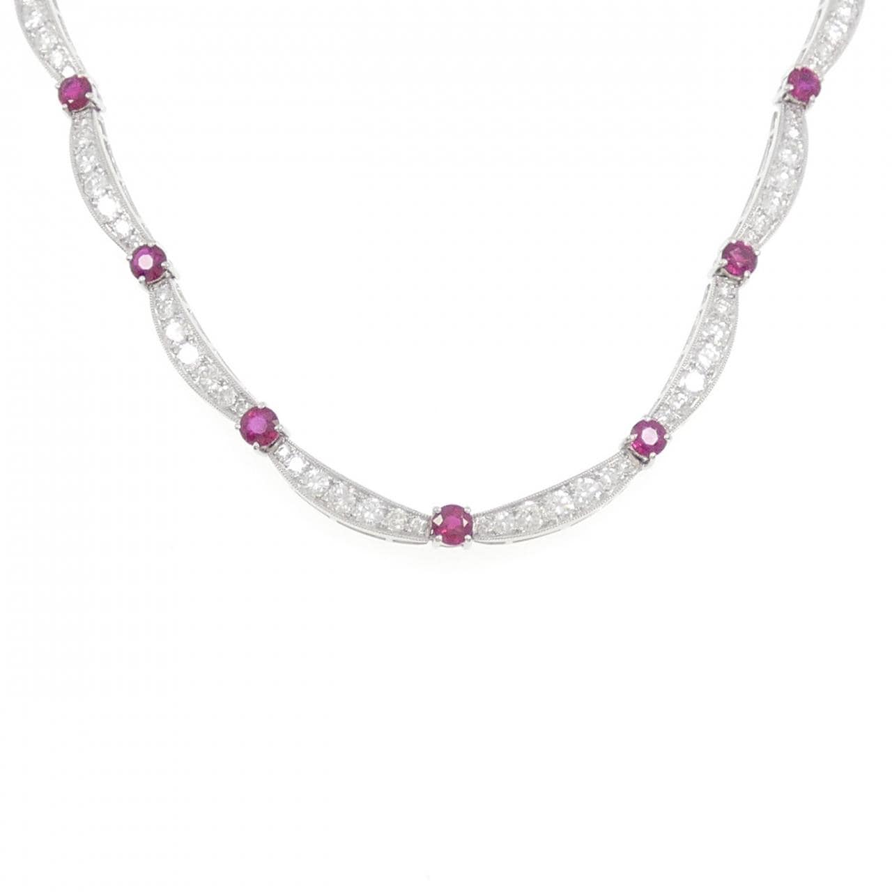 PT950 ルビー ネックレス 5.53CT