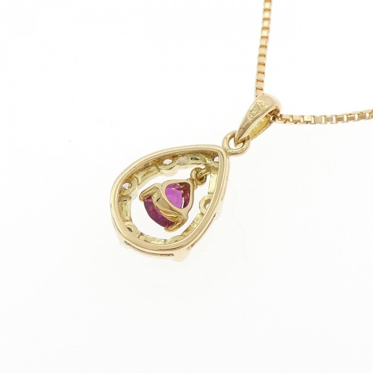 750YG/K18YG ルビー ネックレス