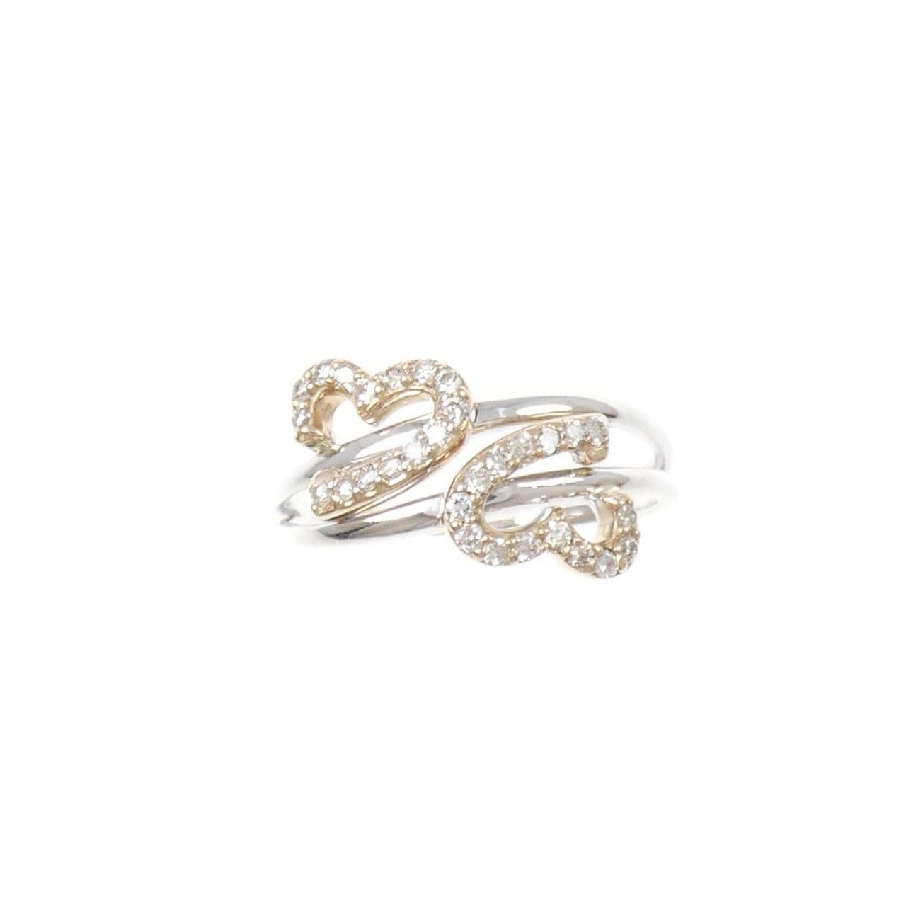 K18WG/K18PG ハート ダイヤモンド リング 0.22CT