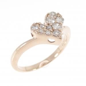 K18PG ハート ダイヤモンド リング 0.30CT