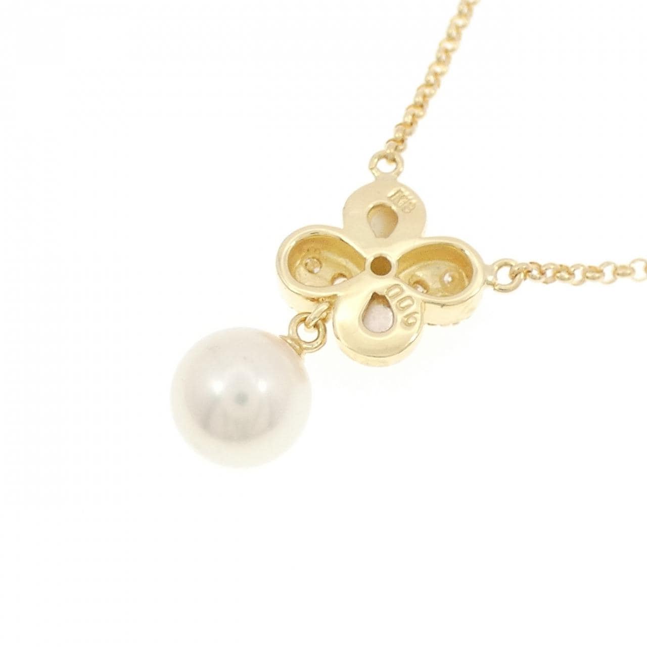 K18YG フラワー アコヤパール ネックレス 6.9mm
