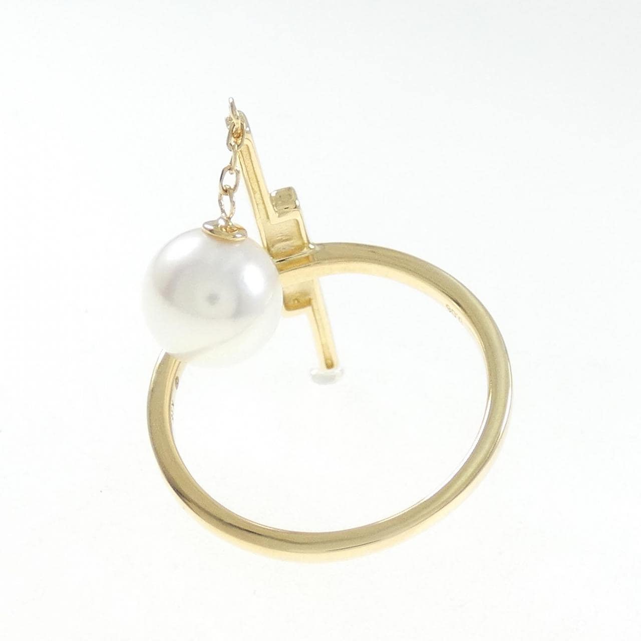 K18YG Akoya pearl ring 7.4mm