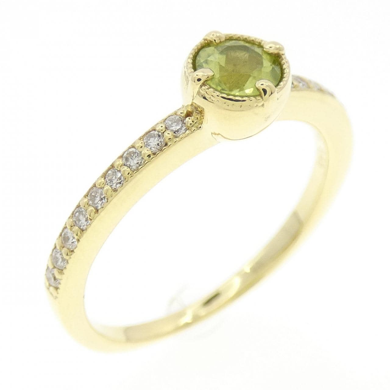 K18YG ペリドット リング 0.42CT