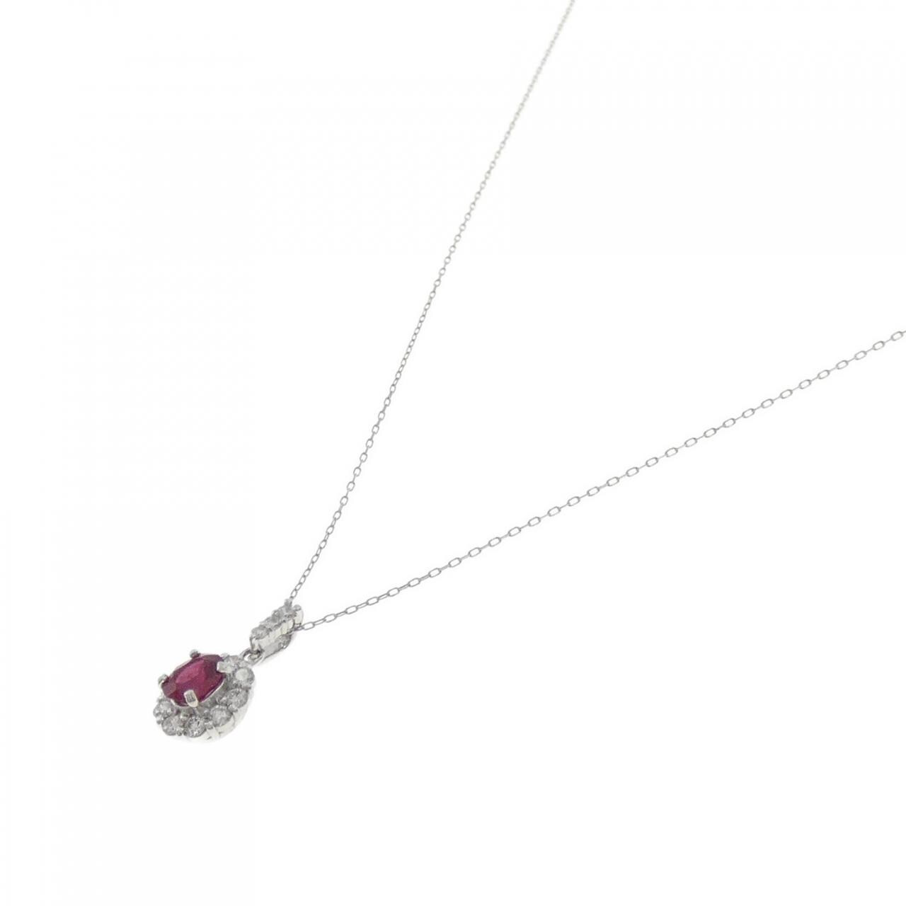 【新品】PT900 ルビー ネックレス 0.36CT