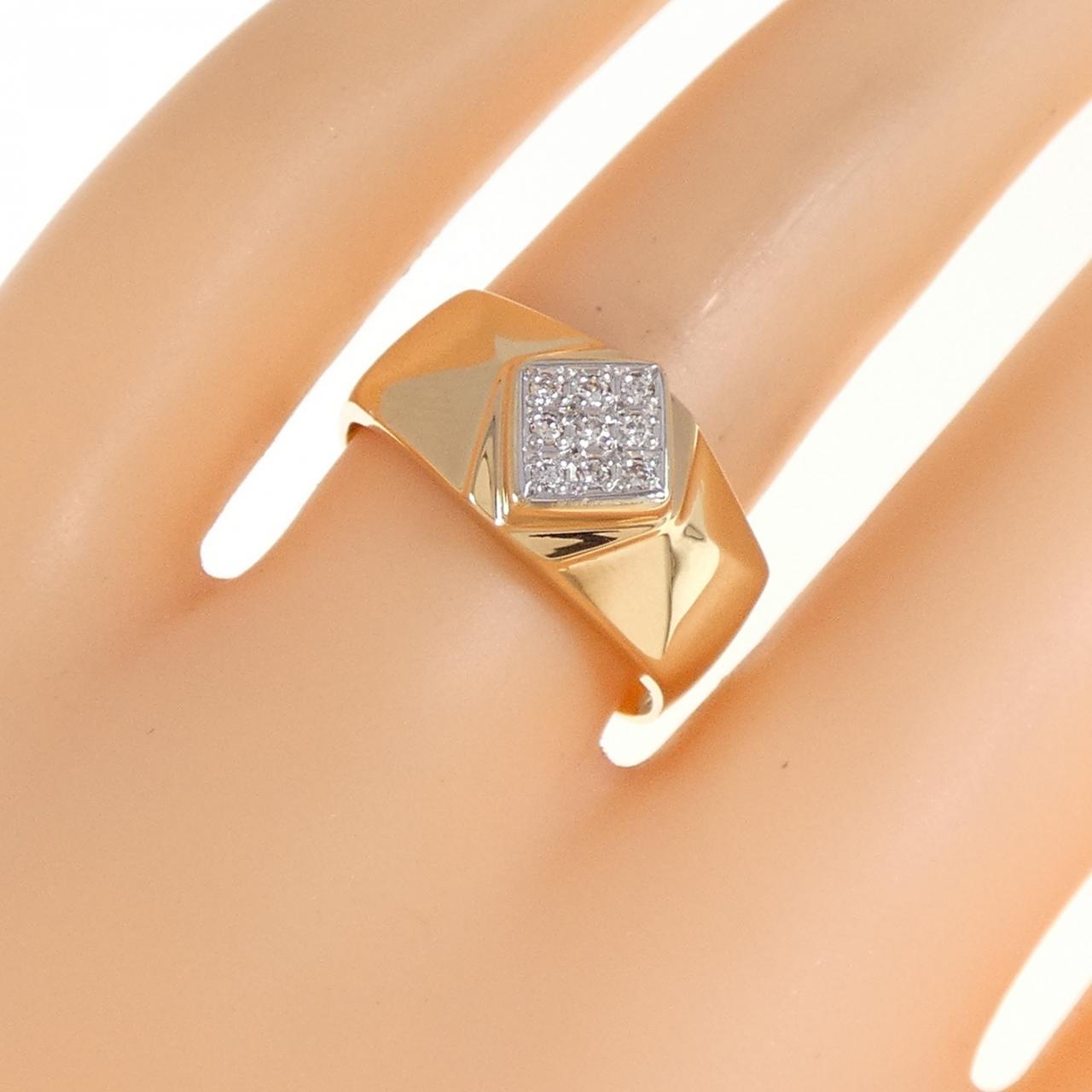 K18YG/PT900 ダイヤモンド リング 0.08CT