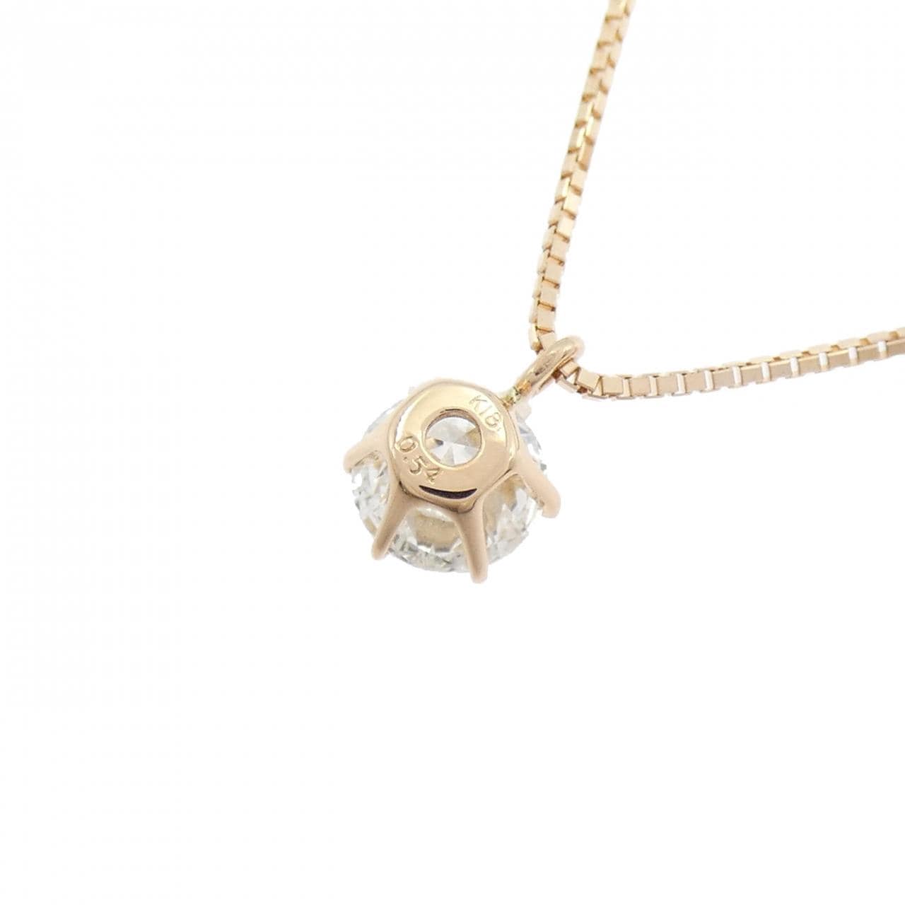 K18PG ソリティア ダイヤモンド ネックレス 0.54CT