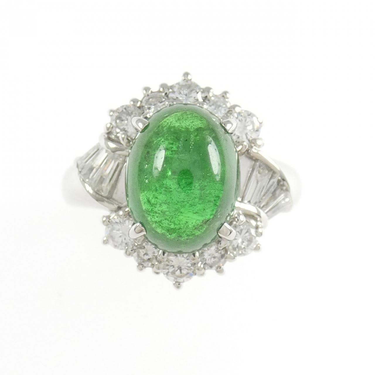 PT900 グリーンガーネット リング 4.538CT