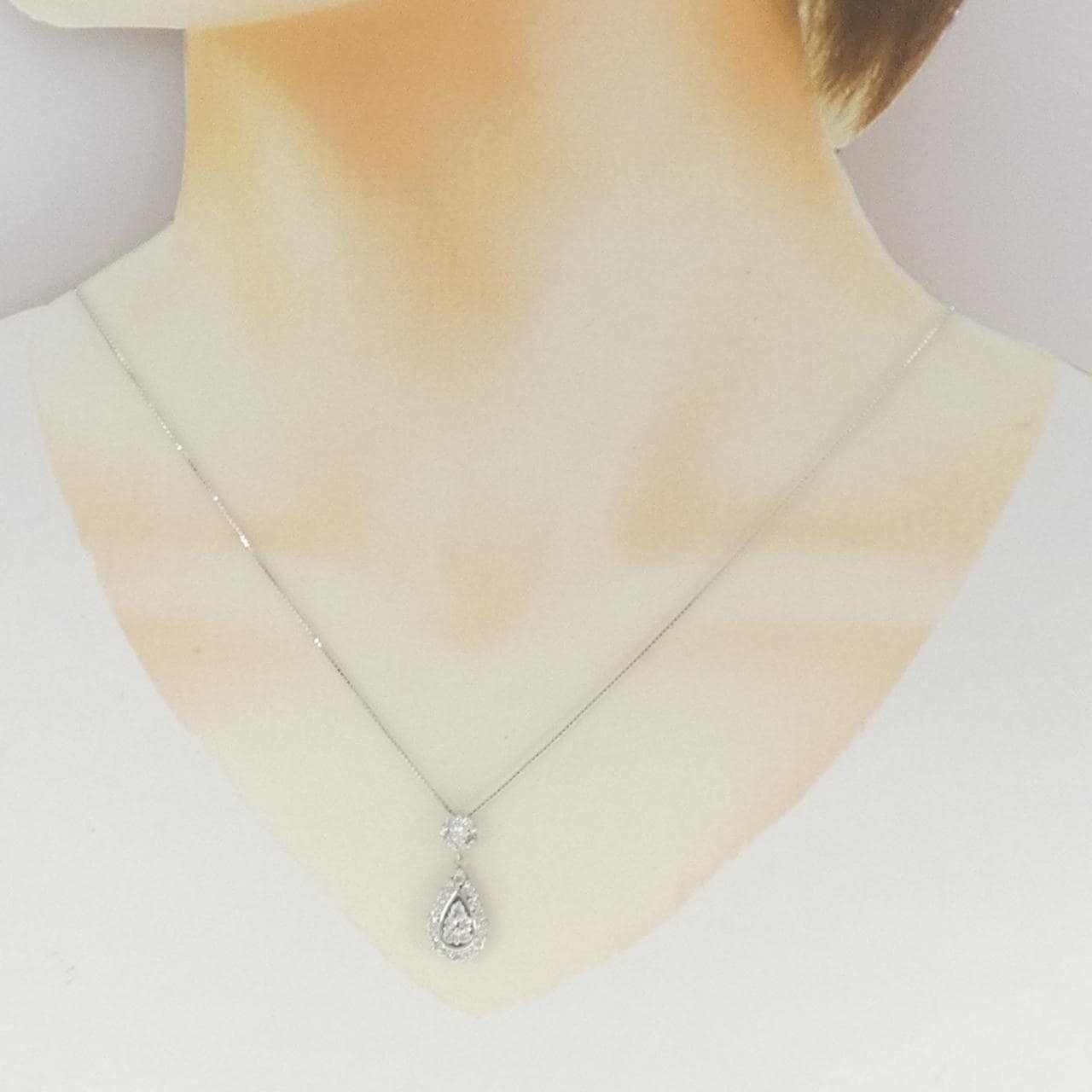 K18WG ダイヤモンド ネックレス 1.00CT