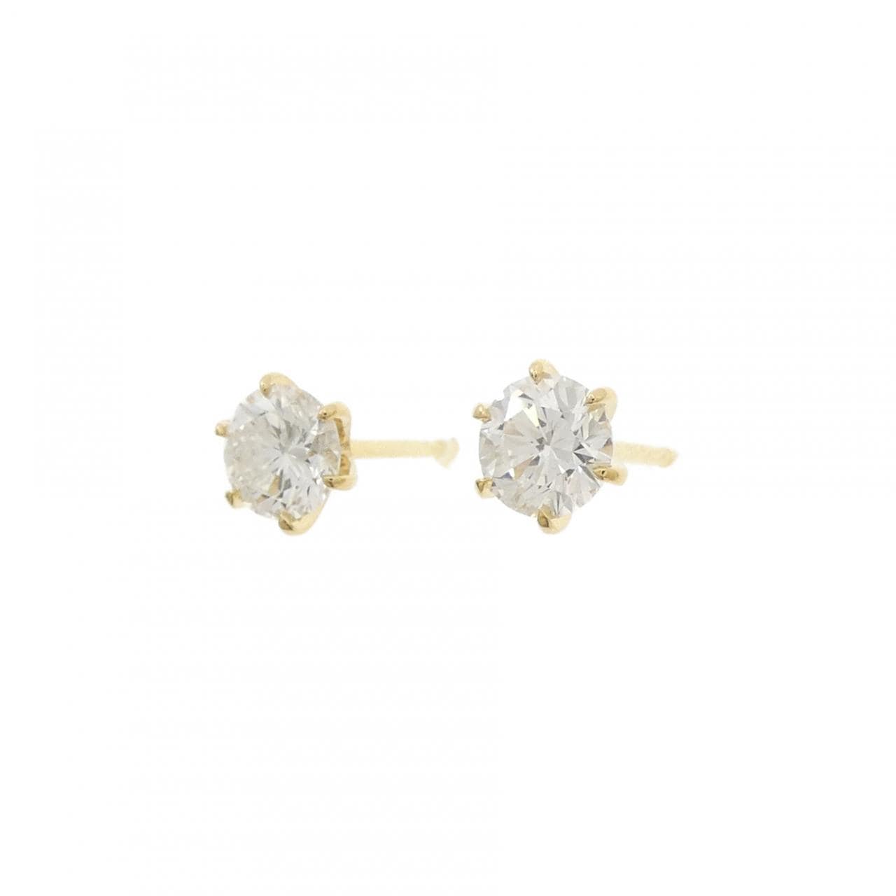 【リメイク】K18YG/ST ダイヤモンド ピアス 0.407CT 0.413CT G SI2 VG