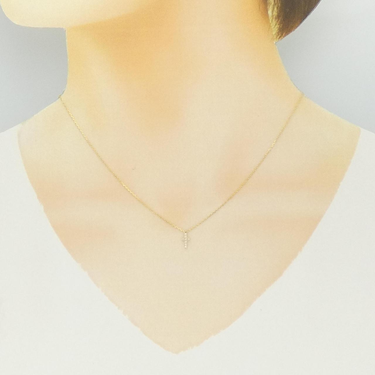 アーカー クロスパヴェ ネックレス 0.05CT