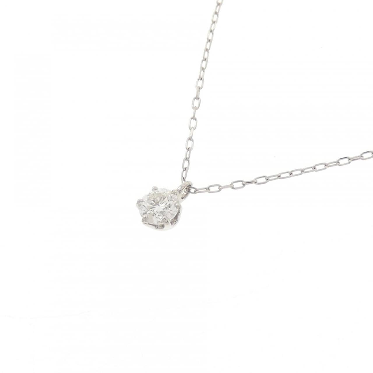 PT900/PT850 ソリティア ダイヤモンド ネックレス 0.13CT