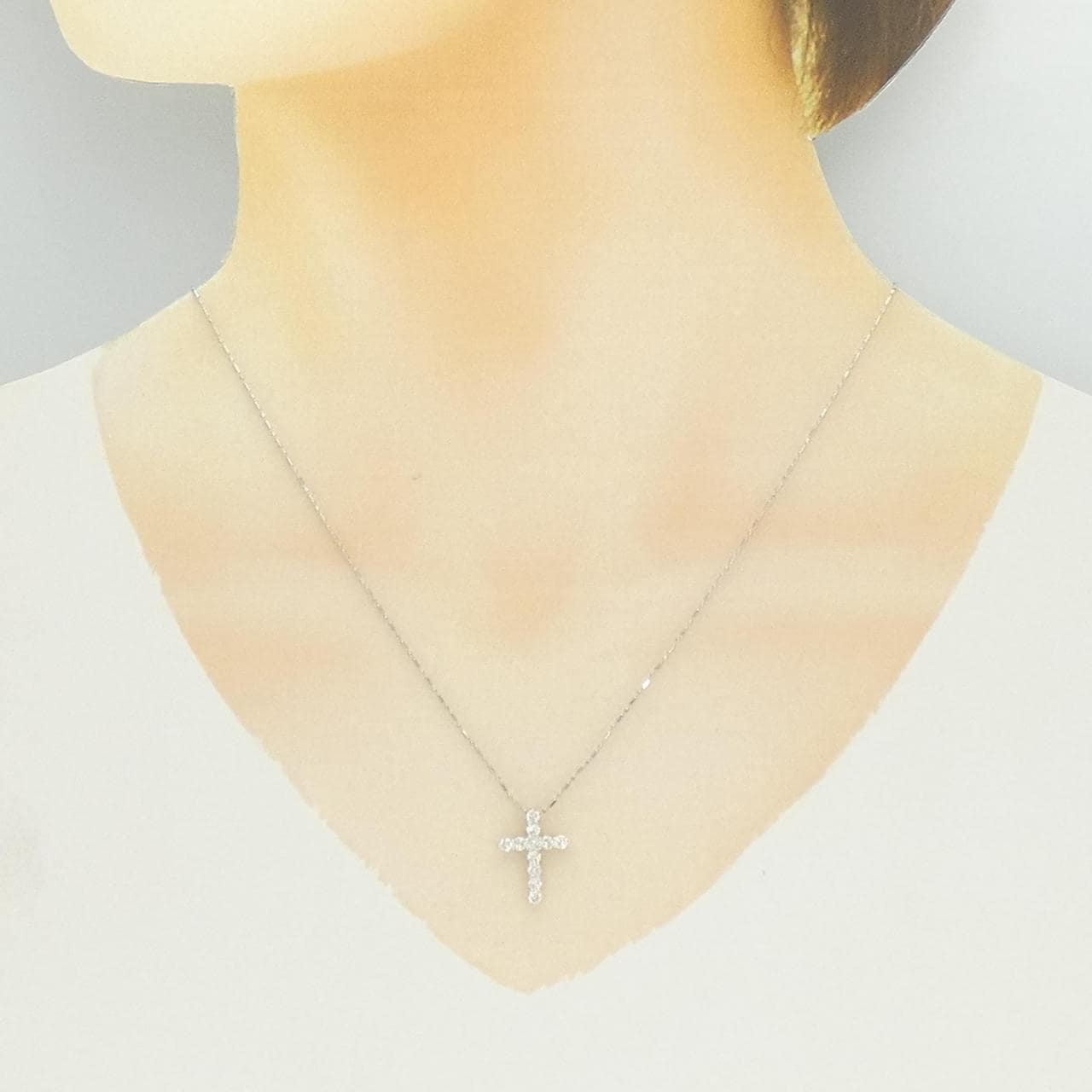 PT900/PT850 クロス ダイヤモンド ネックレス 0.56CT