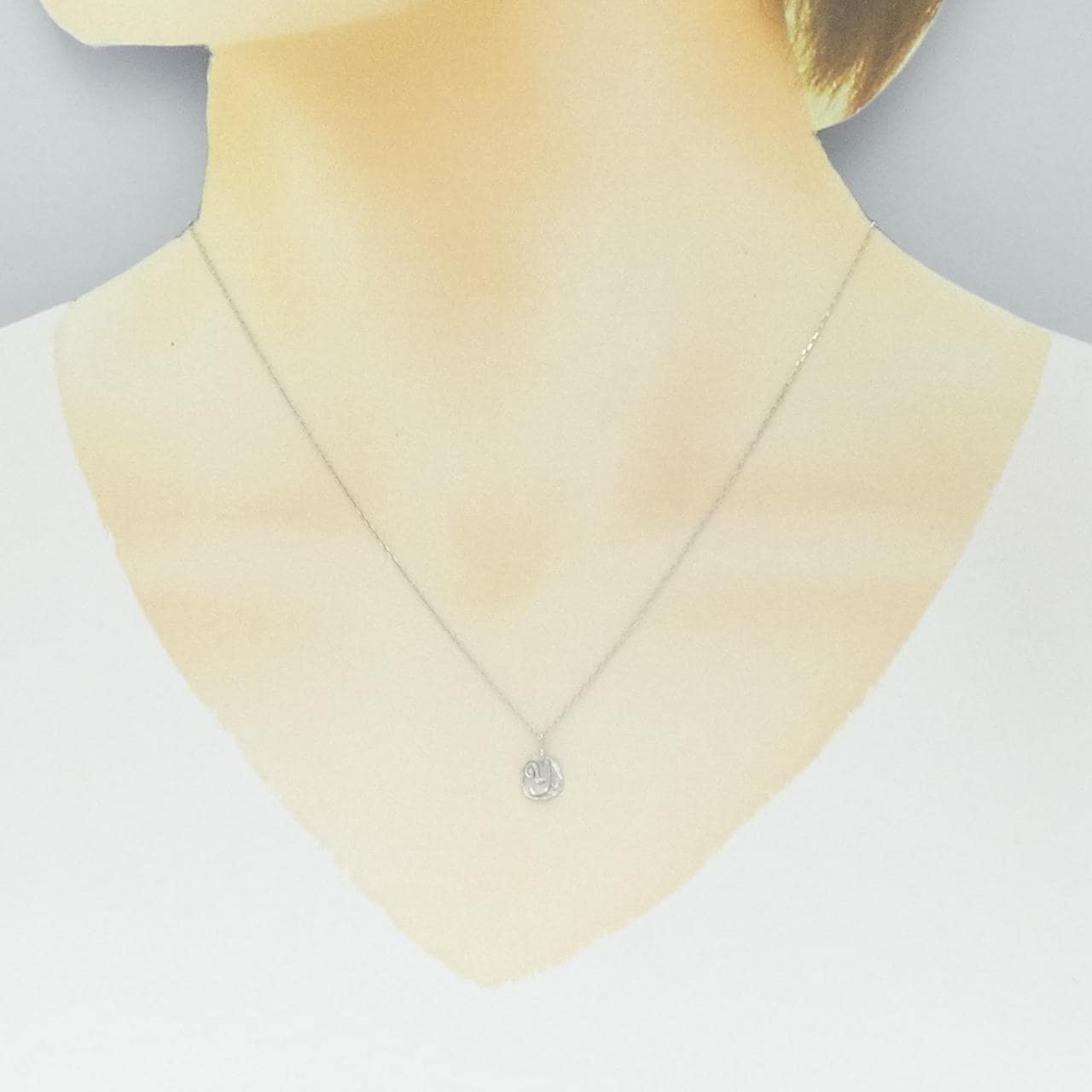 K10WG Initial Y Diamond Necklace 0.005CT