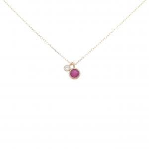 K18PG ルビー ネックレス 0.11CT