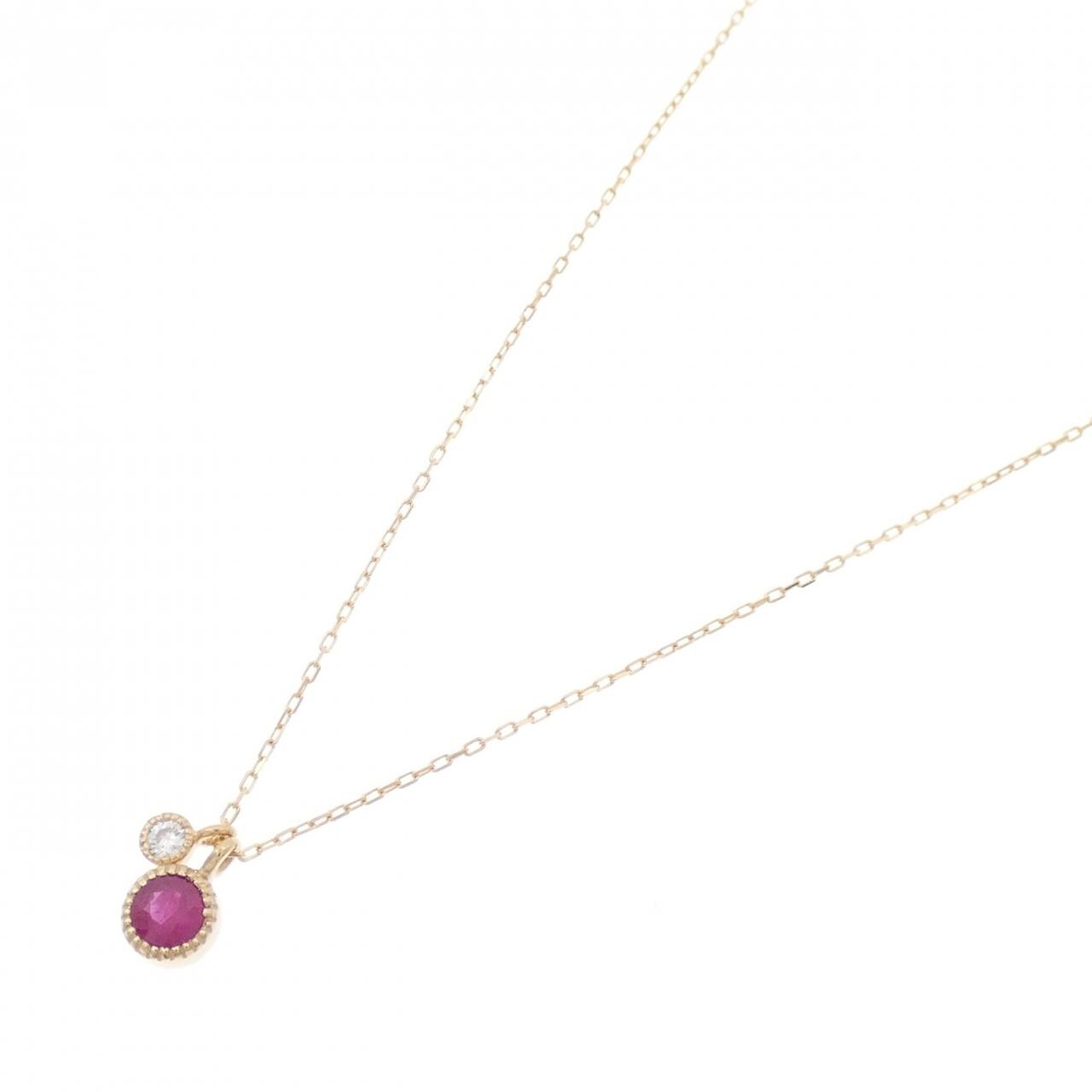 K18PG紅寶石項鏈0.11CT