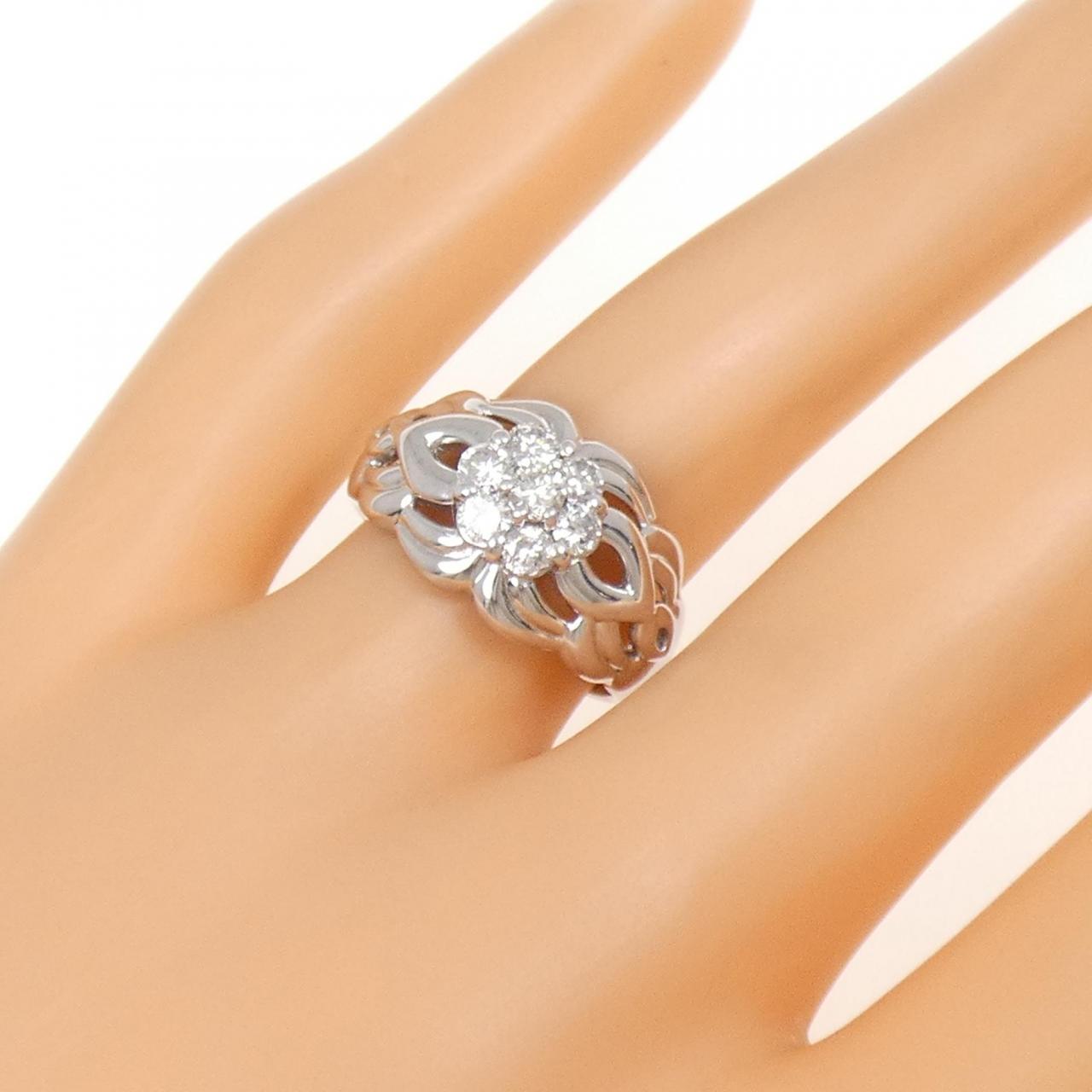 PT900 フラワー ダイヤモンド リング 0.50CT