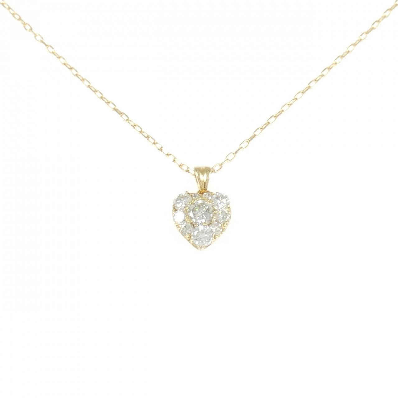 K18YG ハート ダイヤモンド ネックレス 0.50CT