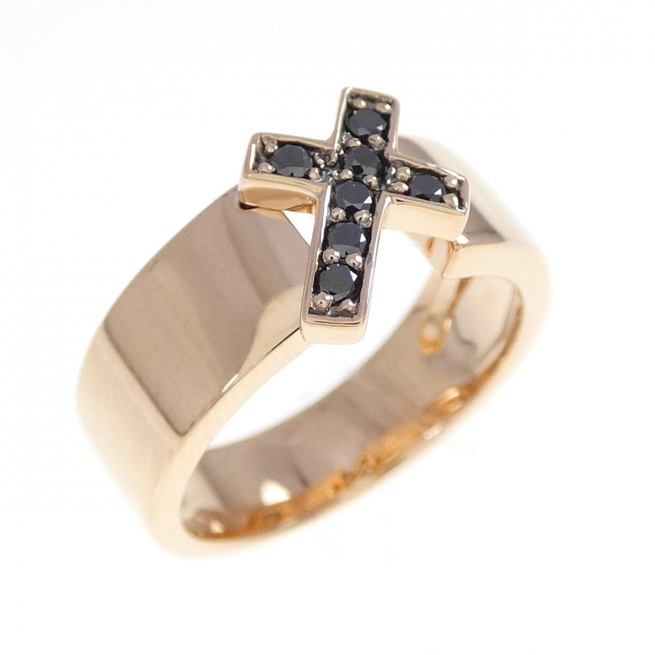 K18PG/K18BG 十字形钻石戒指，0.13克拉