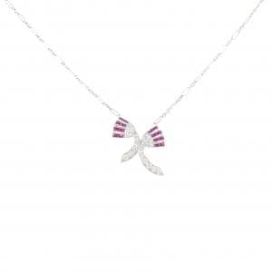 K18WG ルビー ネックレス 0.30CT