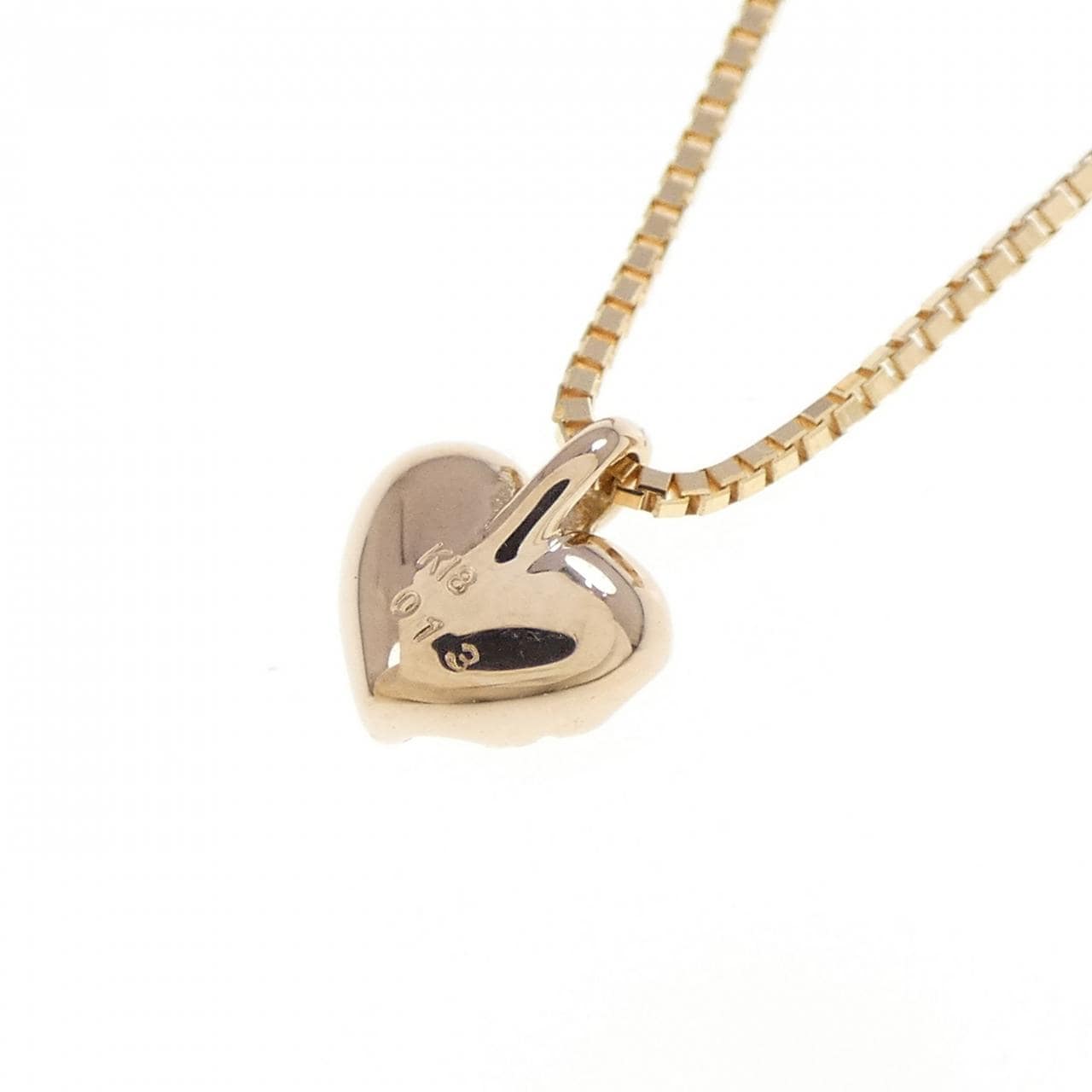 K18PG ハート ダイヤモンド ネックレス 0.13CT