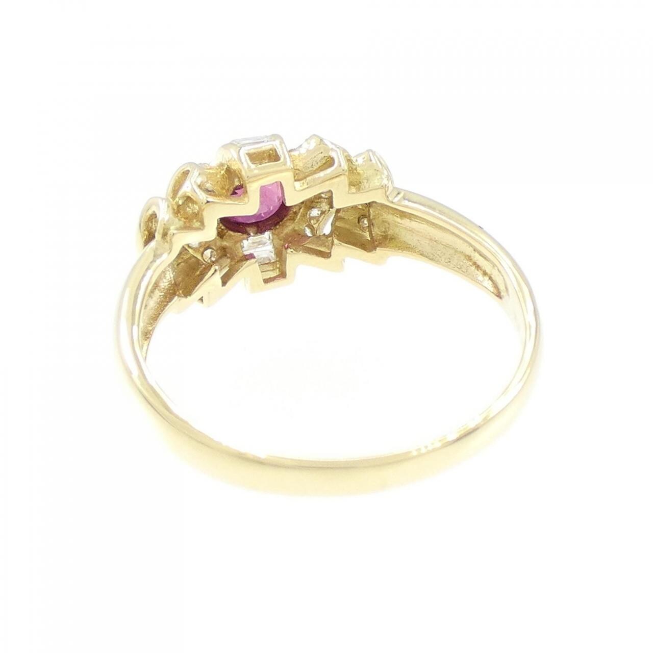 K18YG ルビー リング 0.44CT