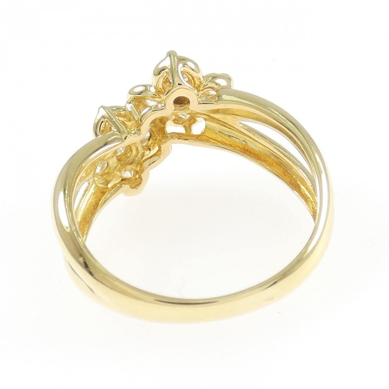 K18YG フラワー ダイヤモンド リング 0.50CT