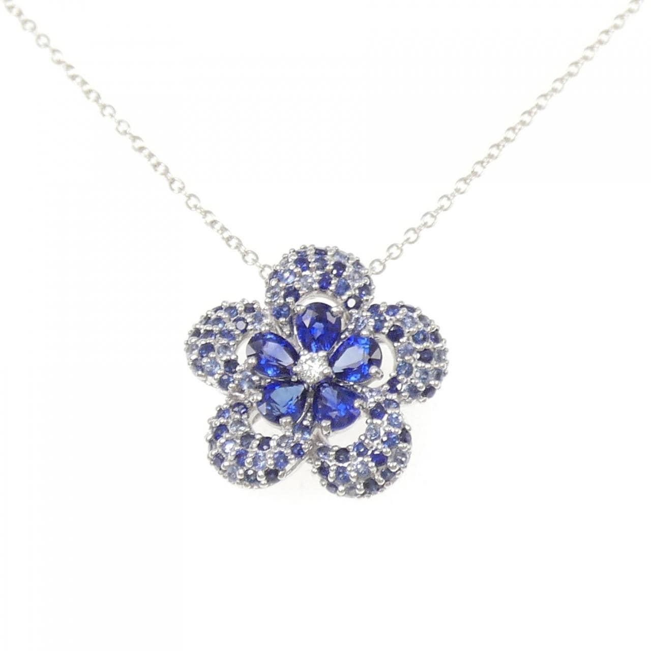 ポンテヴェキオ フラワー サファイヤ ネックレス 1.71CT