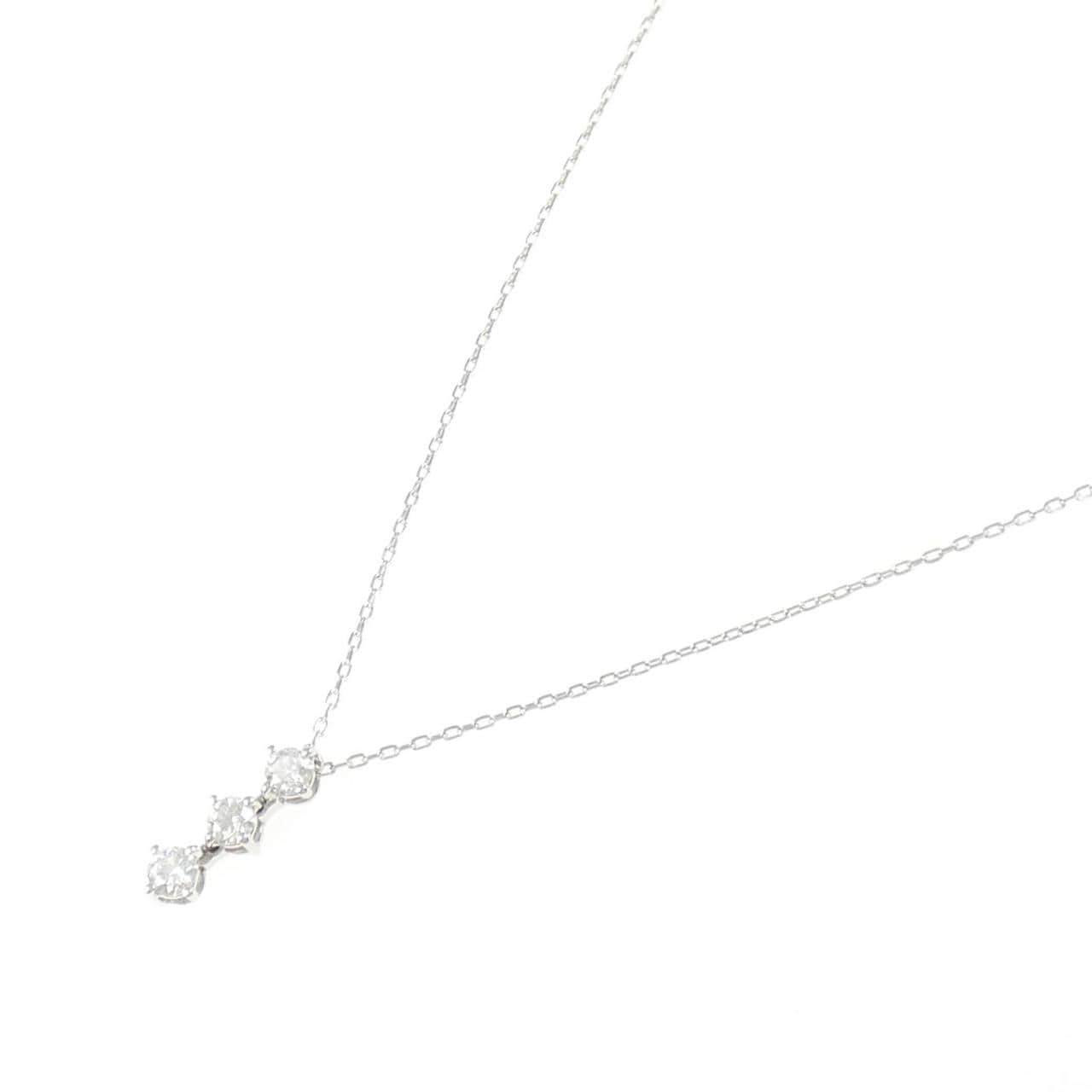 PT950/PT850 スリーストーン ダイヤモンド ネックレス 0.35CT