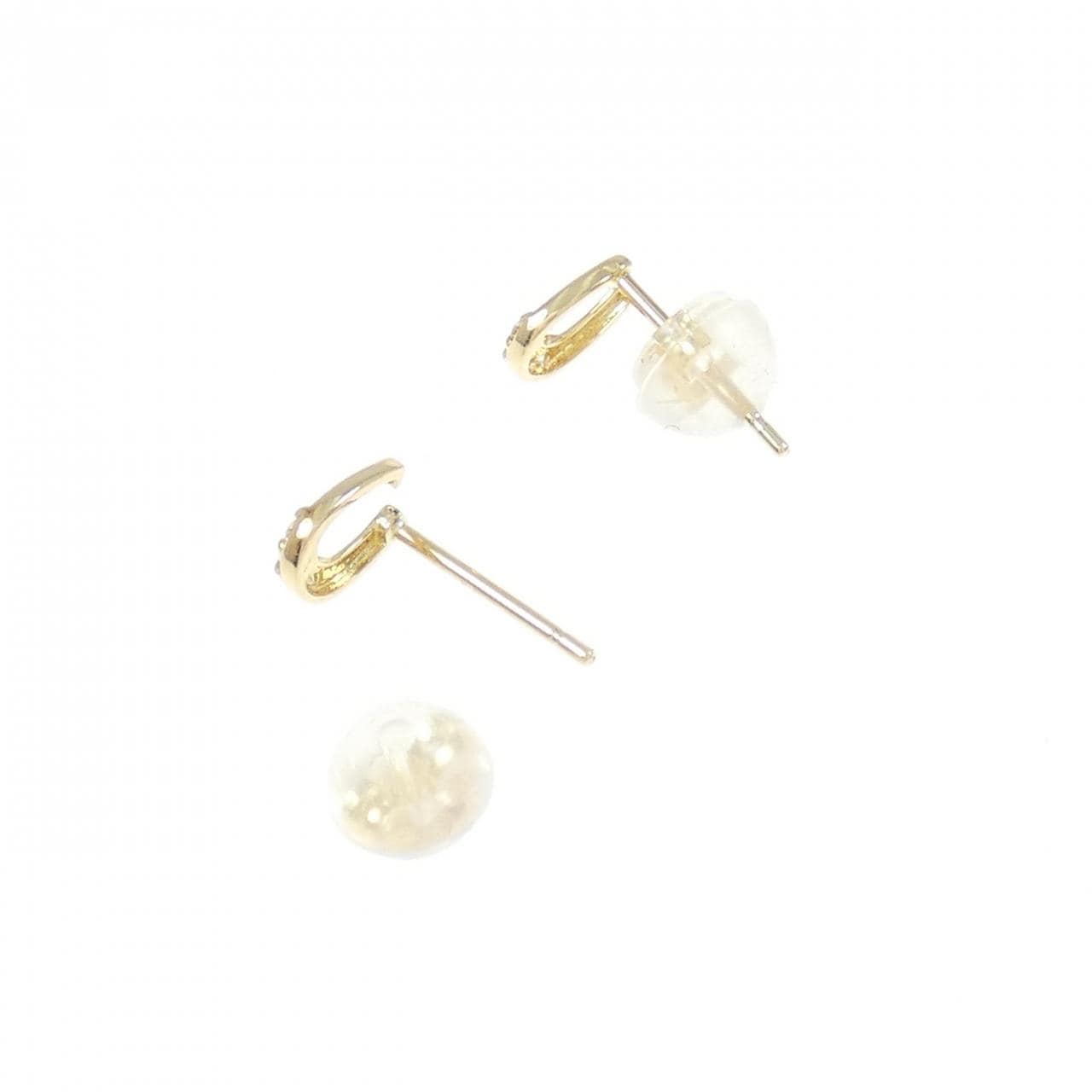 K18YG Horseshoe Diamond Earrings