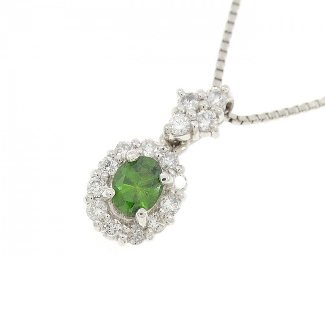 PT900/PT850 Demantoid garnet Necklace 0.37CT