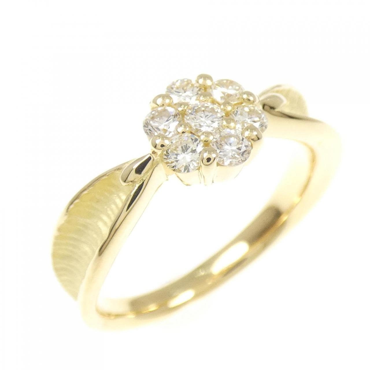 K18YG フラワー ダイヤモンド リング 0.32CT
