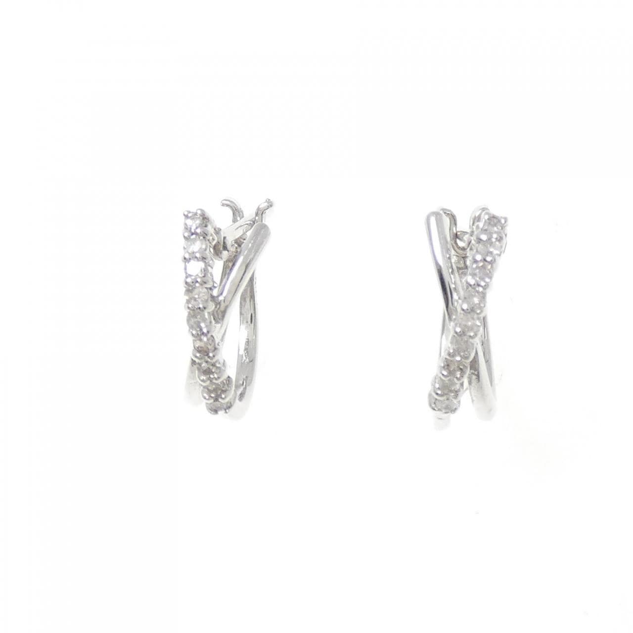 K18WG ダイヤモンド ピアス 0.10CT