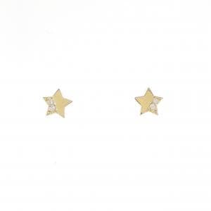 【新品】K18YG スター ダイヤモンド ピアス 0.02CT