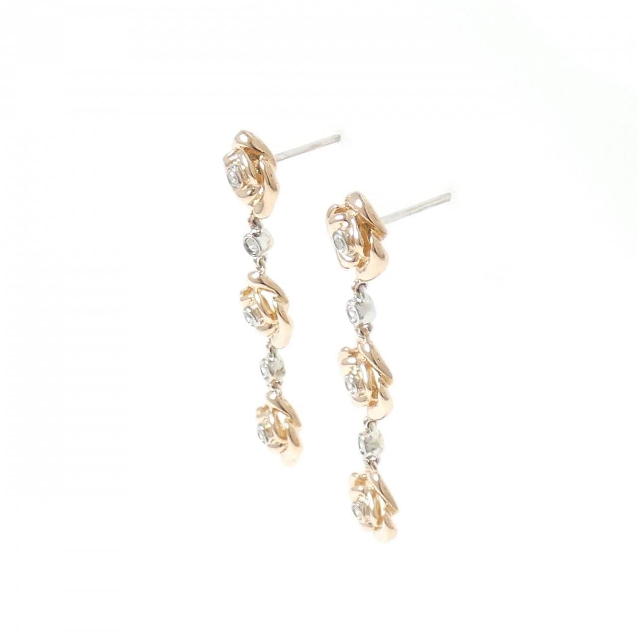 K18WG/K18PG ローズ ダイヤモンド ピアス