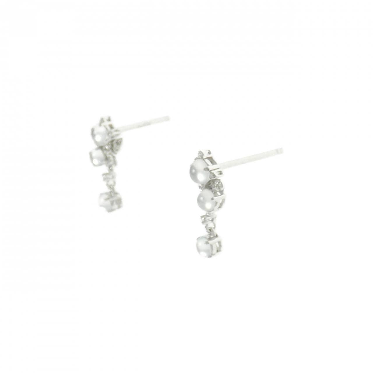 750WG/K18WG ムーンストーン ピアス