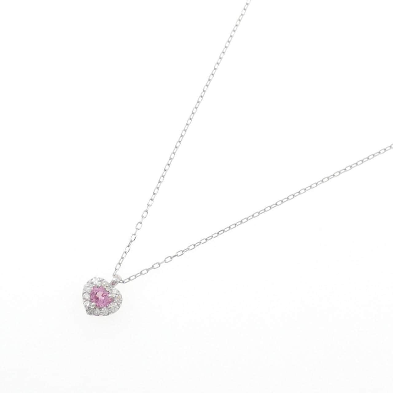 PT950/PT850 ハート サファイヤ ネックレス 0.245CT