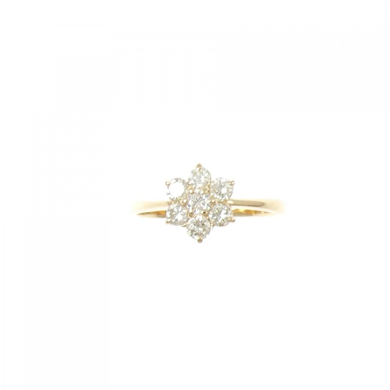 K18YG フラワー ダイヤモンド リング 0.50CT