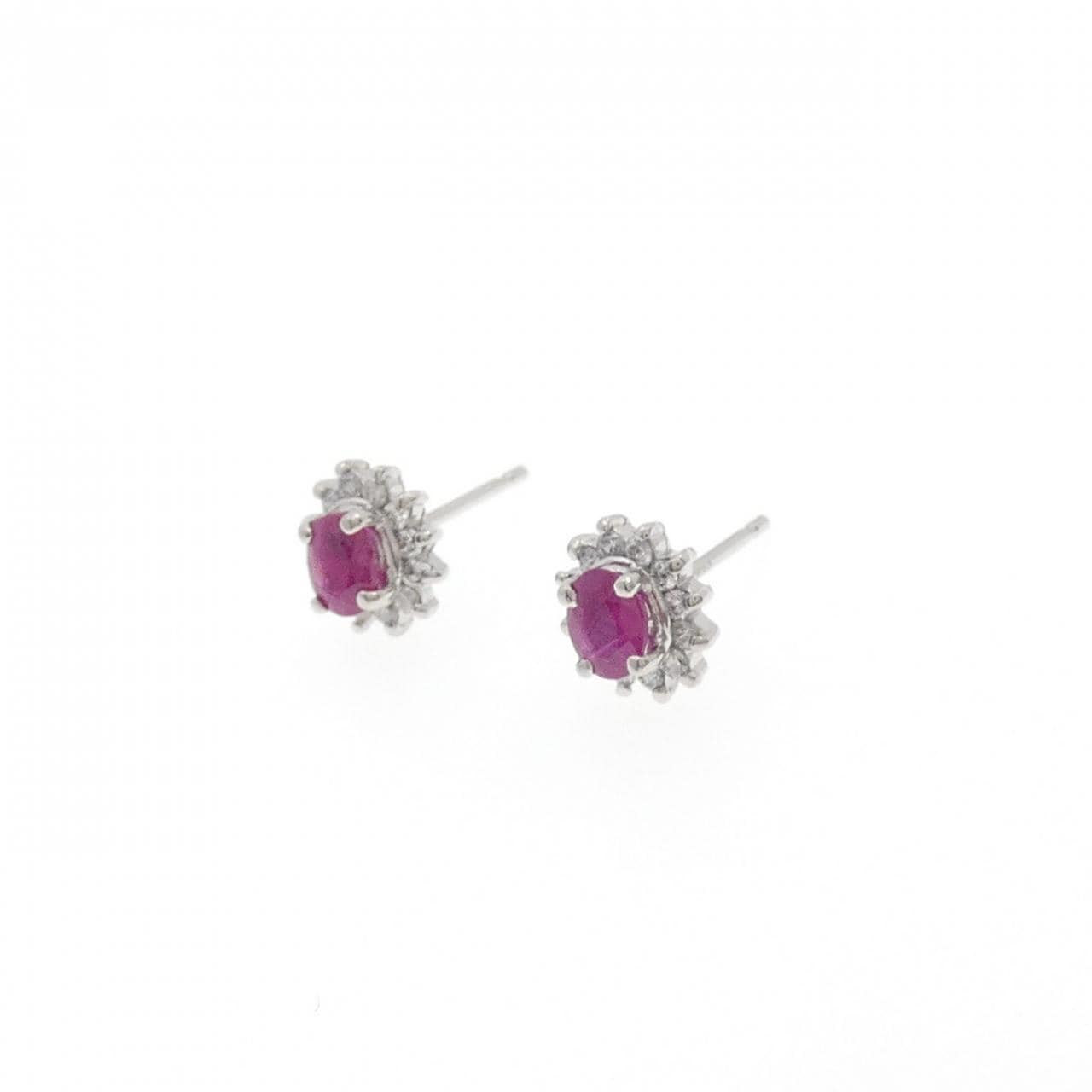 PT900 ルビー ピアス 0.48CT
