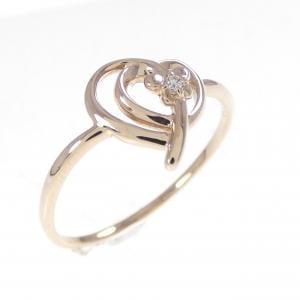 K18PG ハート ダイヤモンド リング 0.01CT