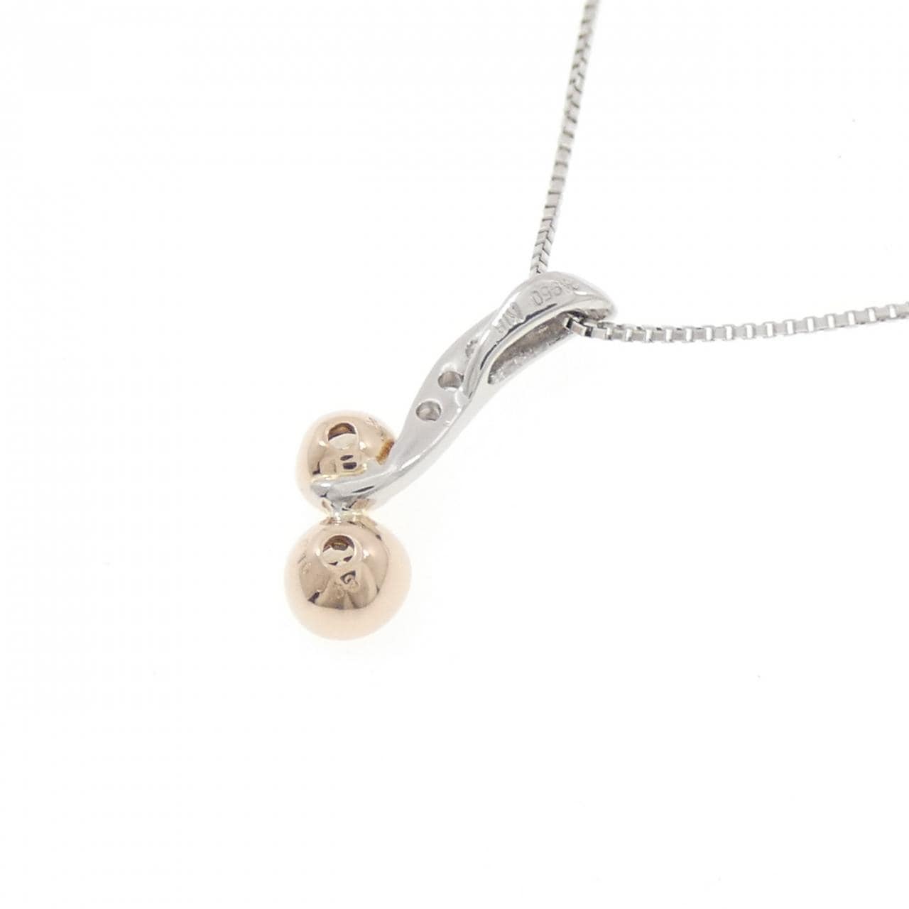 K18PG/PT950/PT850 ダイヤモンド ネックレス 0.16CT