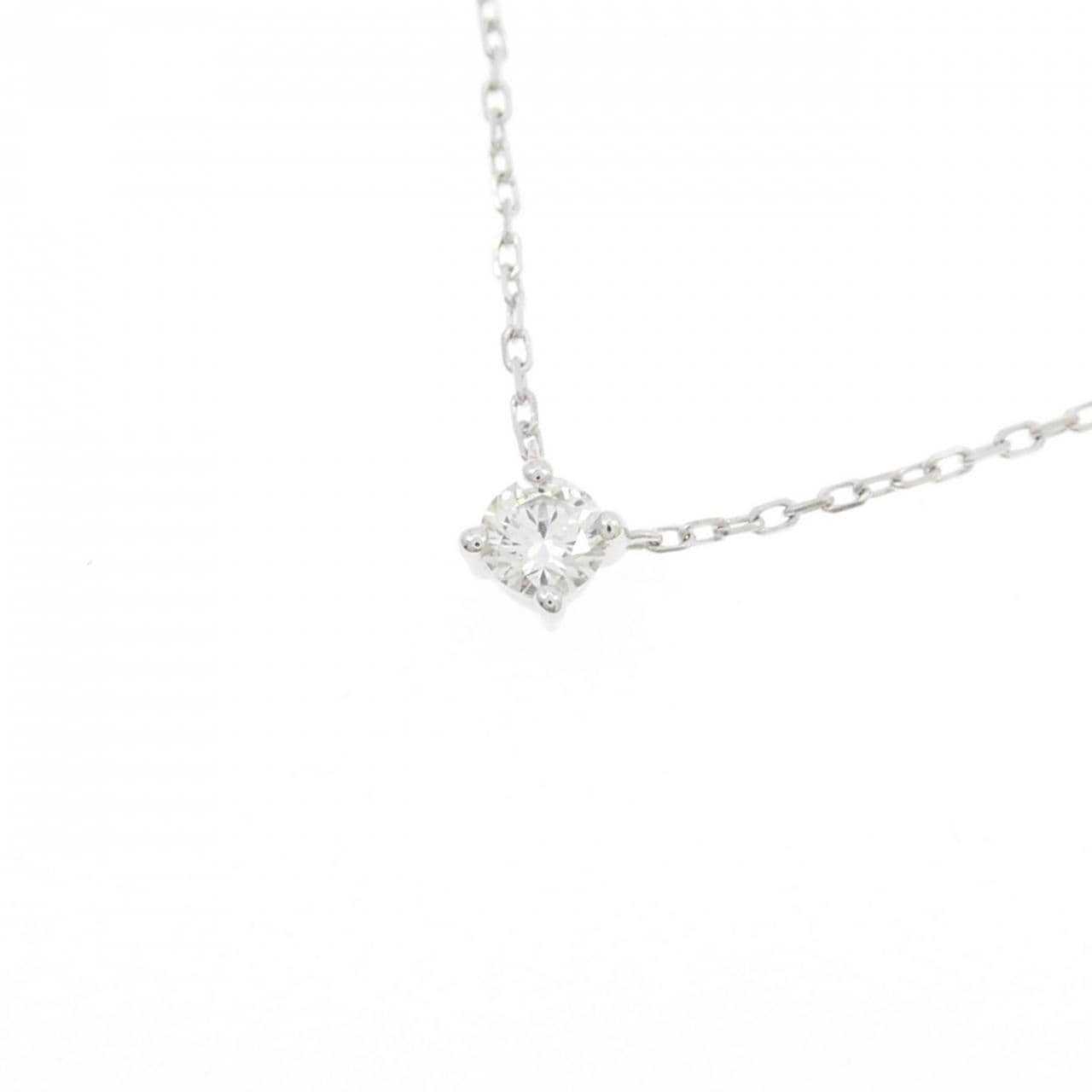 K18WG ソリティア ダイヤモンド ネックレス 0.120CT