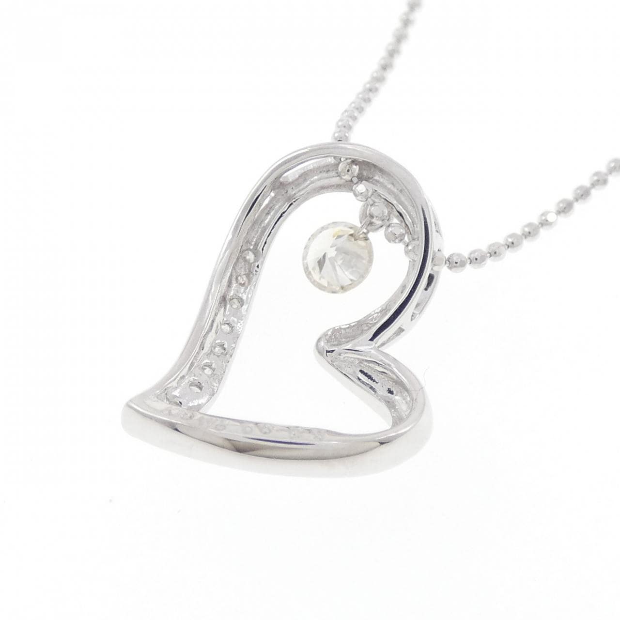 K18WG ハート ダイヤモンド ネックレス 0.25CT
