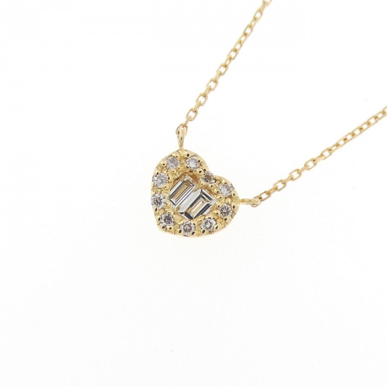 K18YG ハート ダイヤモンド ネックレス 0.06CT